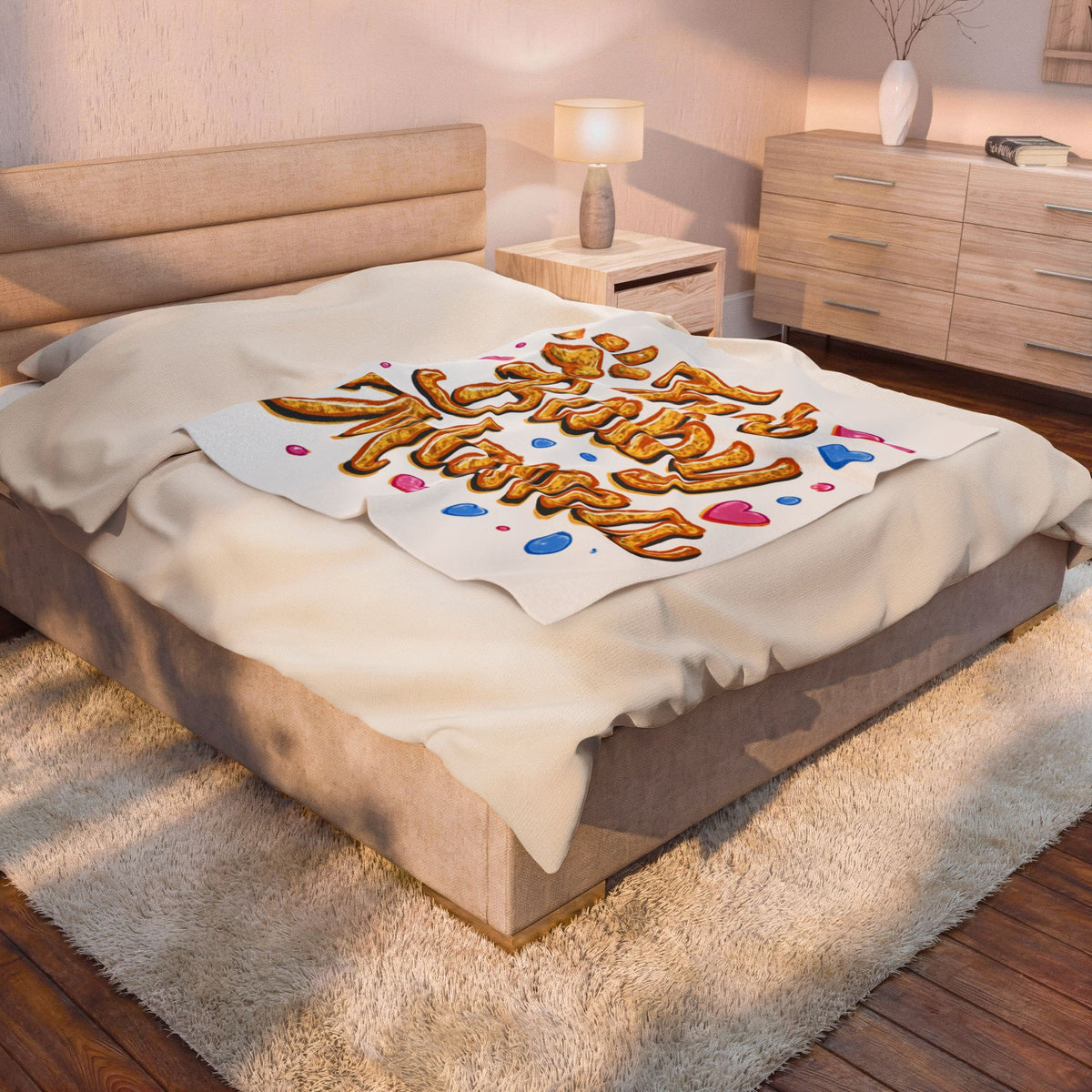Velveteen Plush Blanket — "Fur Baby Mama" Cozy Pet Lover Throw
