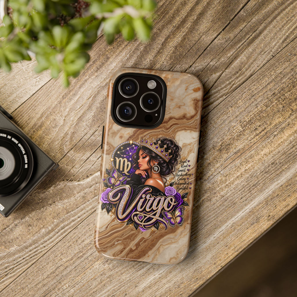 Virgo Zodiac Phone Case — Elegant Marble Astrological Design