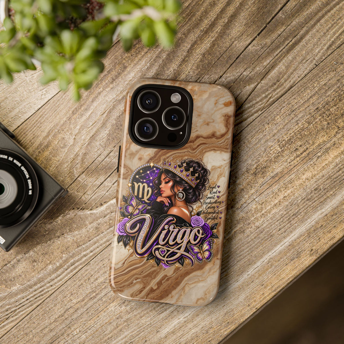 Virgo Zodiac Phone Case — Elegant Marble Astrological Design