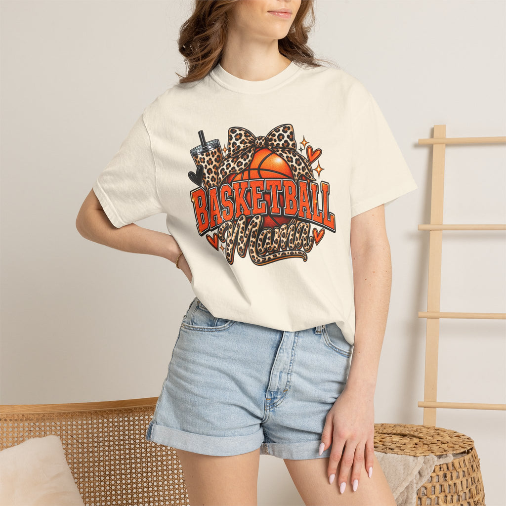 Basketball Mama T-Shirt — Leopard Print Hoop Mom Tee