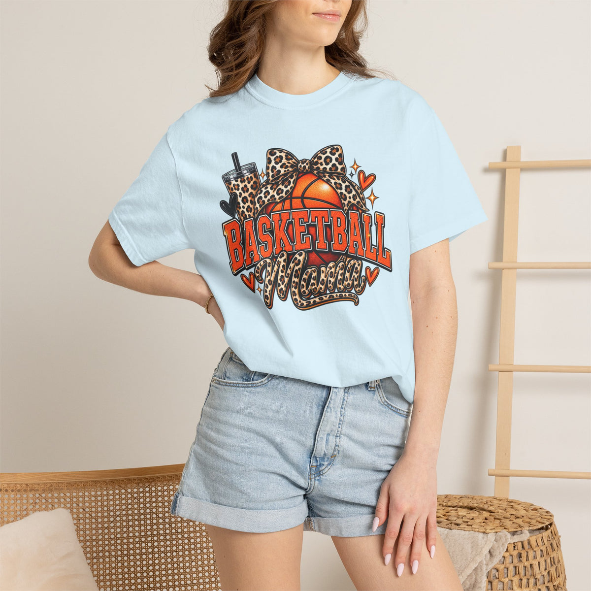 Basketball Mama T-Shirt — Leopard Print Hoop Mom Tee