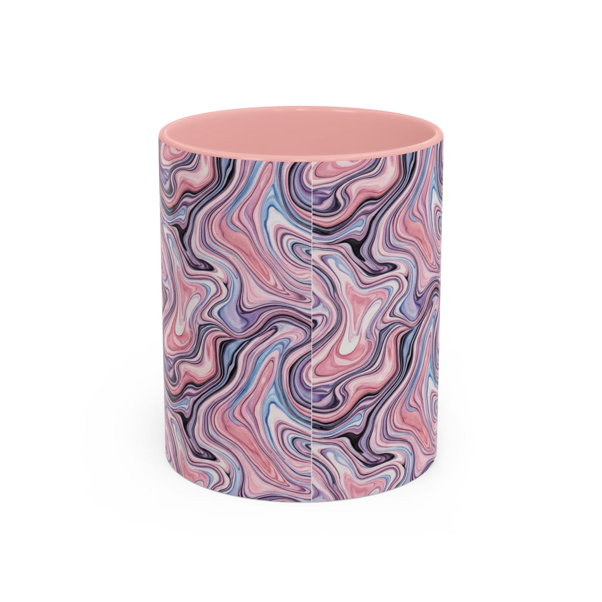 Pink Marble Swirl Accent Coffee Mug – 11/15oz