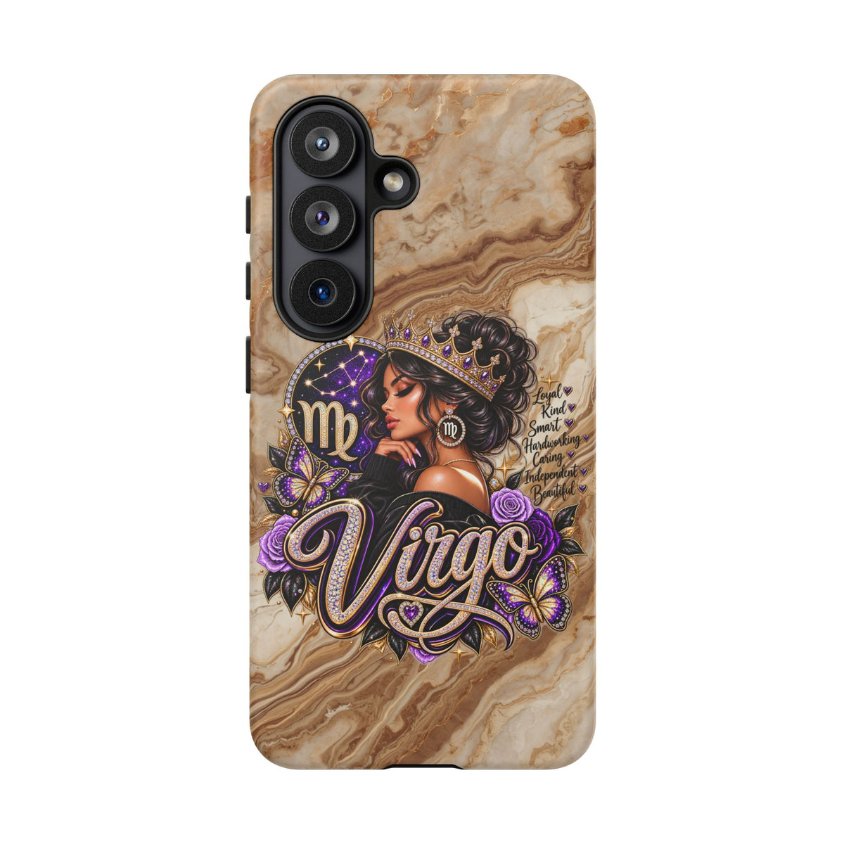 Virgo Zodiac Phone Case — Elegant Marble Astrological Design