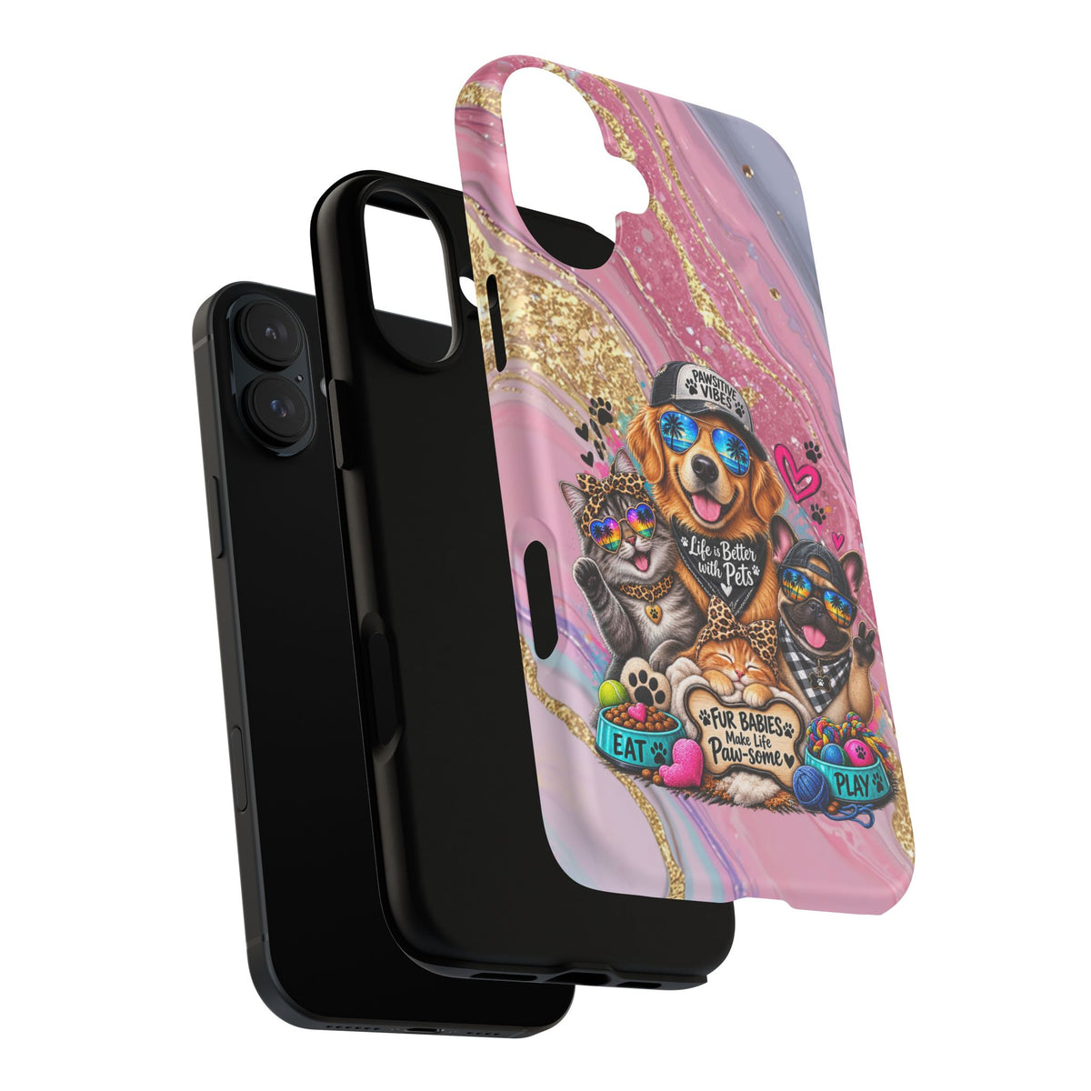 Tough Magnetic Case — Colorful ‘Life Is Better With Pets’ Dog & Cat Phone Cover