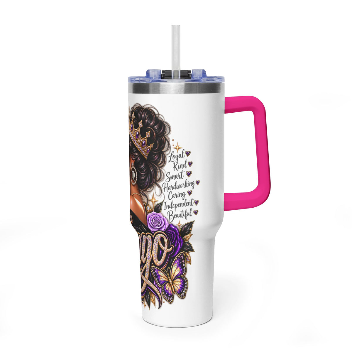 Virgo Zodiac 40oz Thermal Tumbler - Queen Virgo Astrology Travel Mug