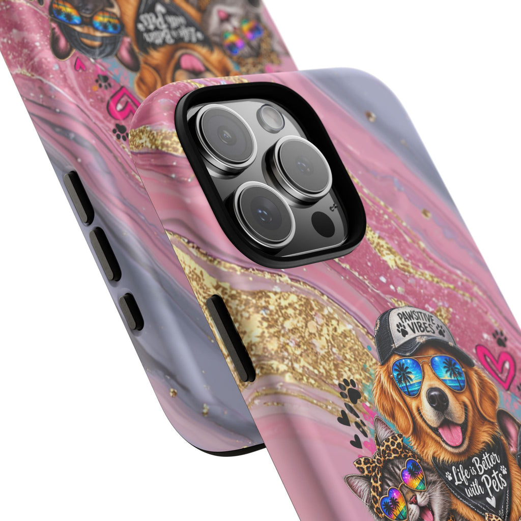 Tough Magnetic Case — Colorful ‘Life Is Better With Pets’ Dog & Cat Phone Cover
