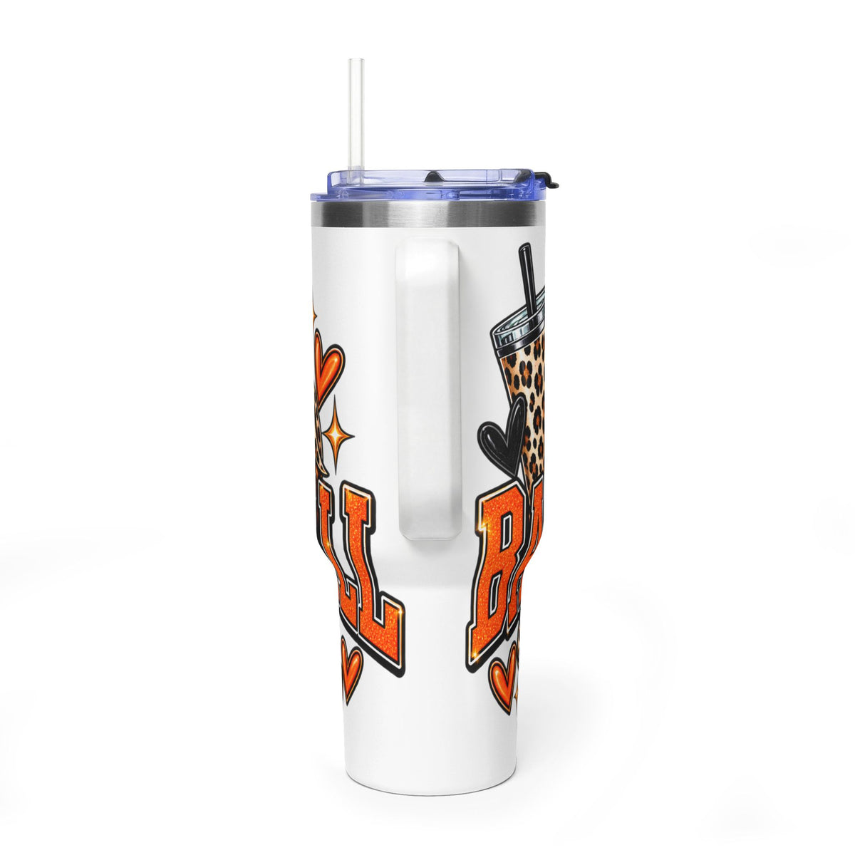 Basketball Mom Leopard Bow 40oz Vacuum Tumbler