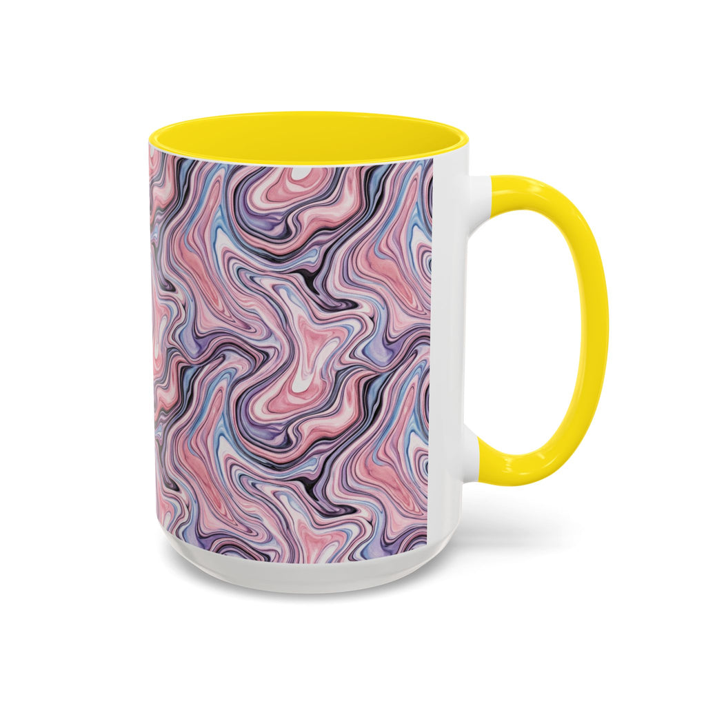 Pink Marble Swirl Accent Coffee Mug – 11/15oz