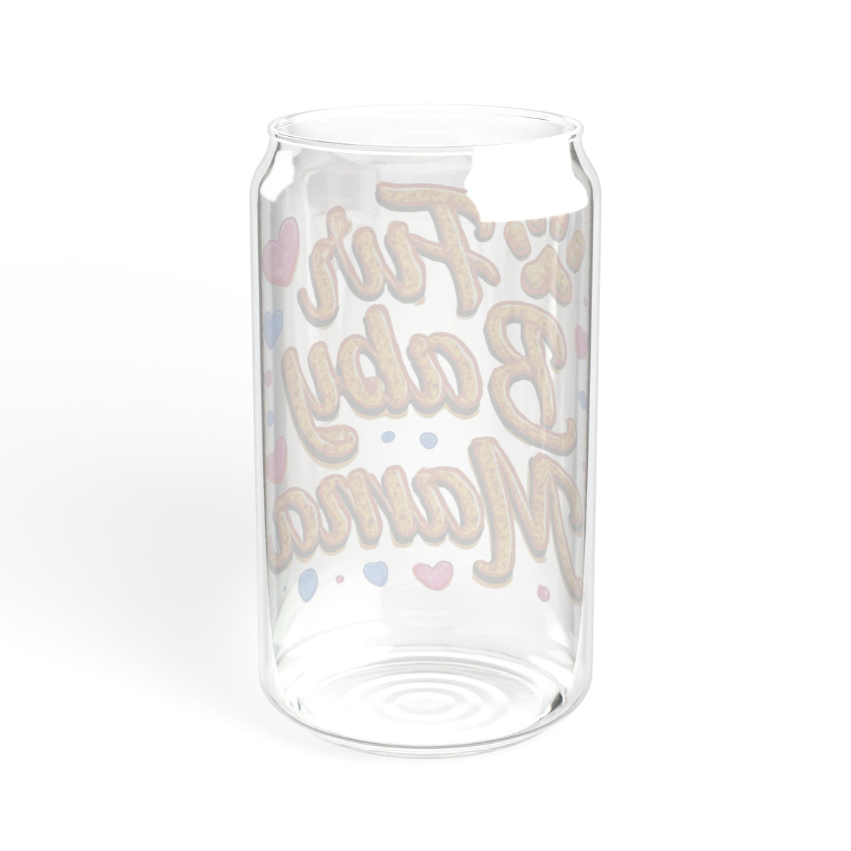 Fur Baby Mama 16oz Sipper Glass – Cute Pawprint Pet Mom Drink Jar