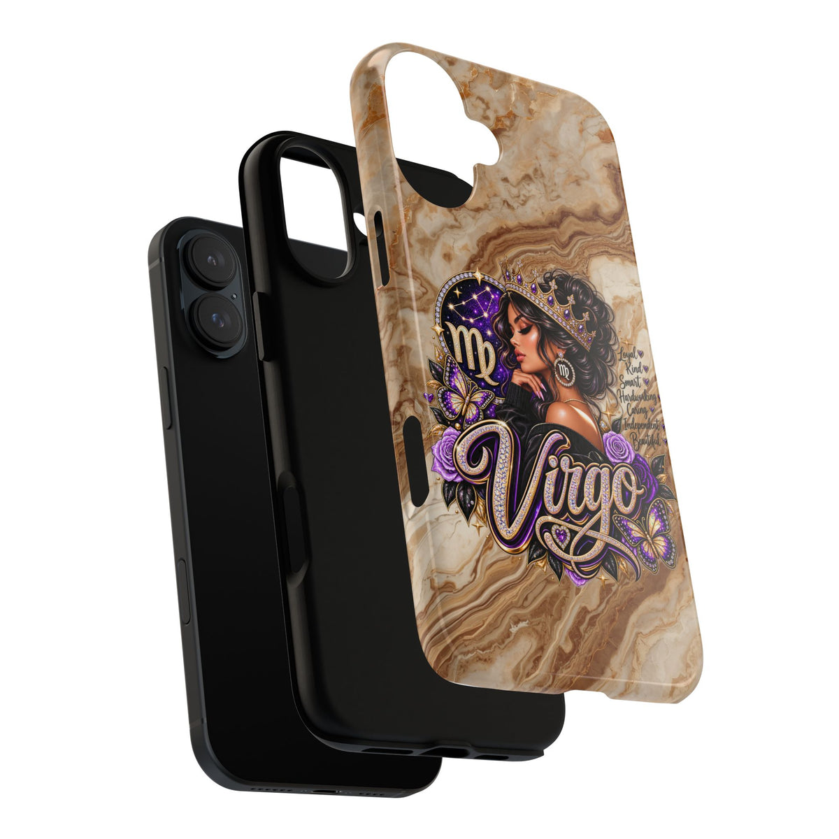 Virgo Zodiac Phone Case — Elegant Marble Astrological Design