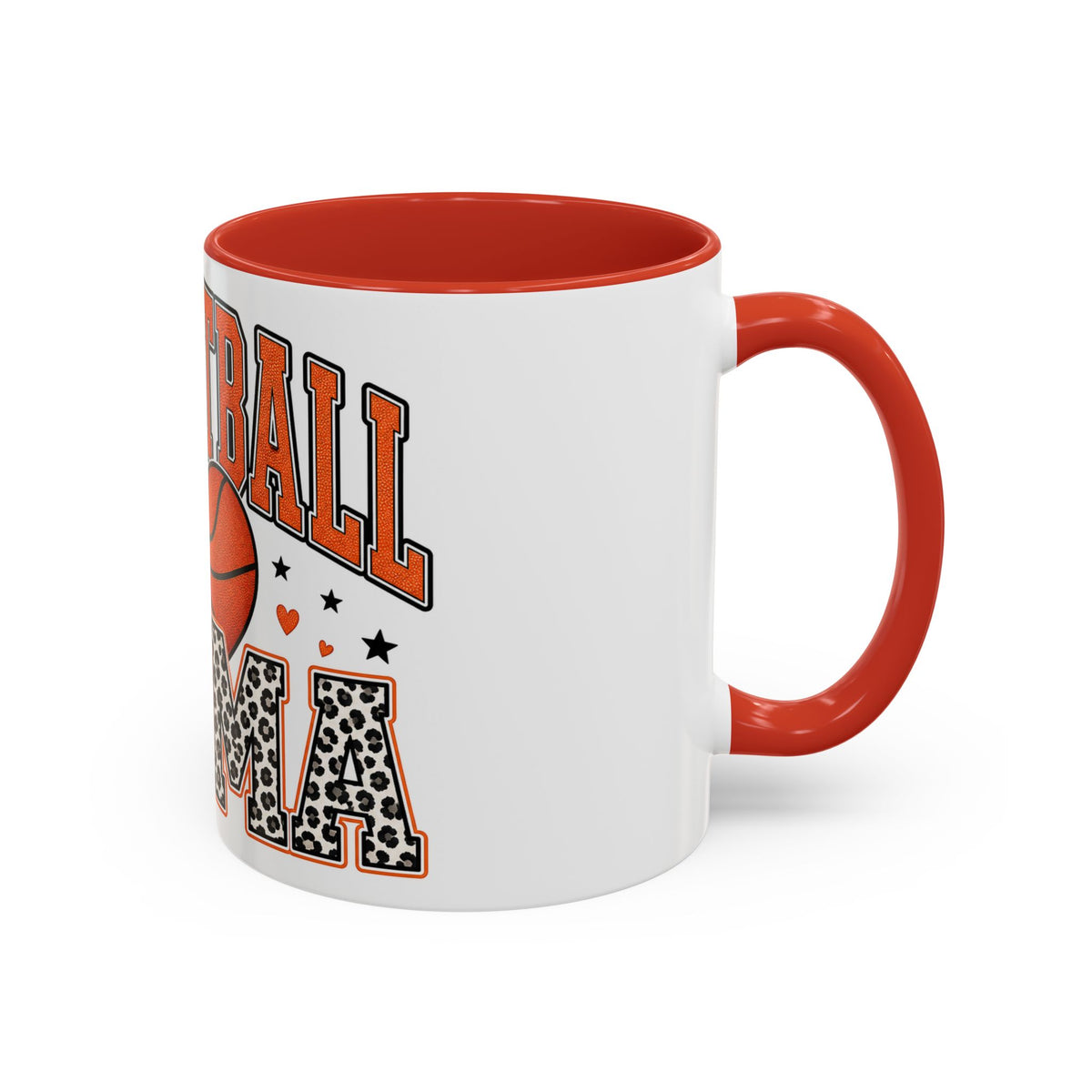 Basketball Mama Accent Coffee Mug – Leopard Print Hoop Mom Gift (11/15oz)