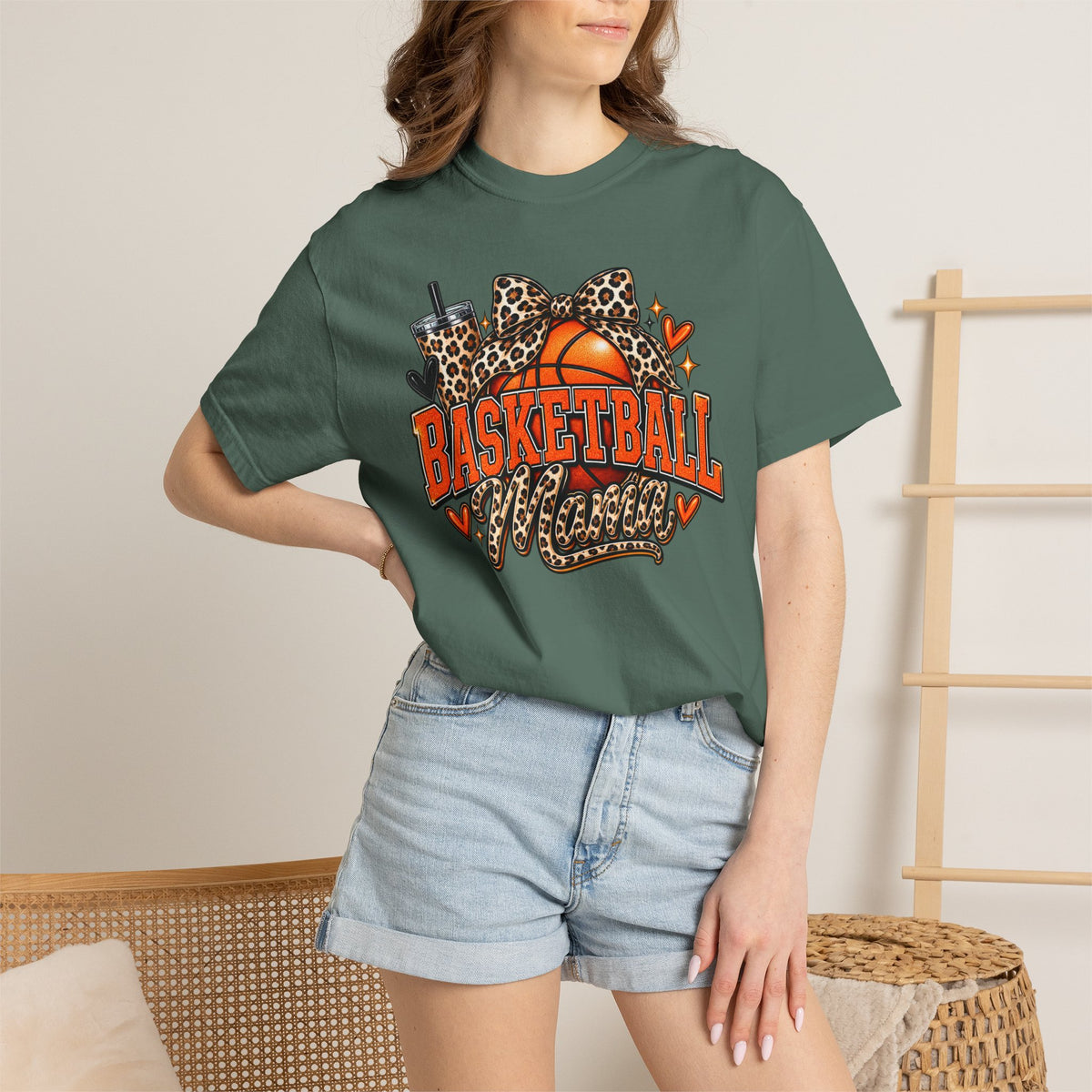 Basketball Mama T-Shirt — Leopard Print Hoop Mom Tee