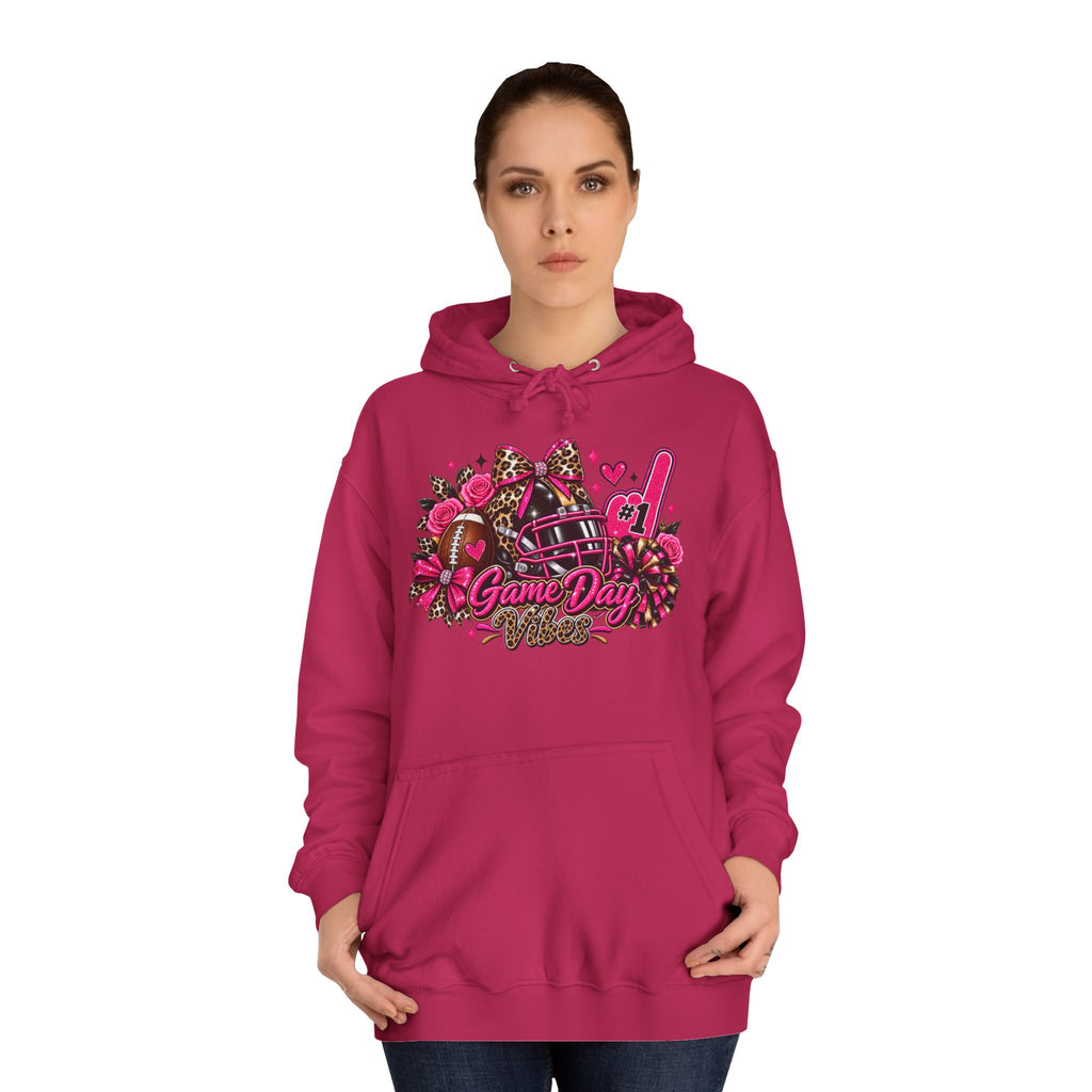 Game Day Cheer Hoodie — Pink Football Floral Design
