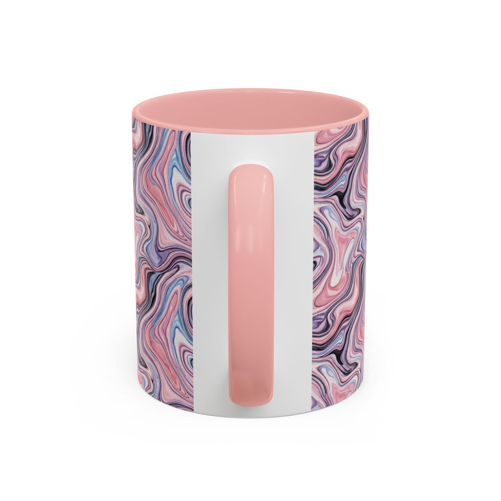 Pink Marble Swirl Accent Coffee Mug – 11/15oz