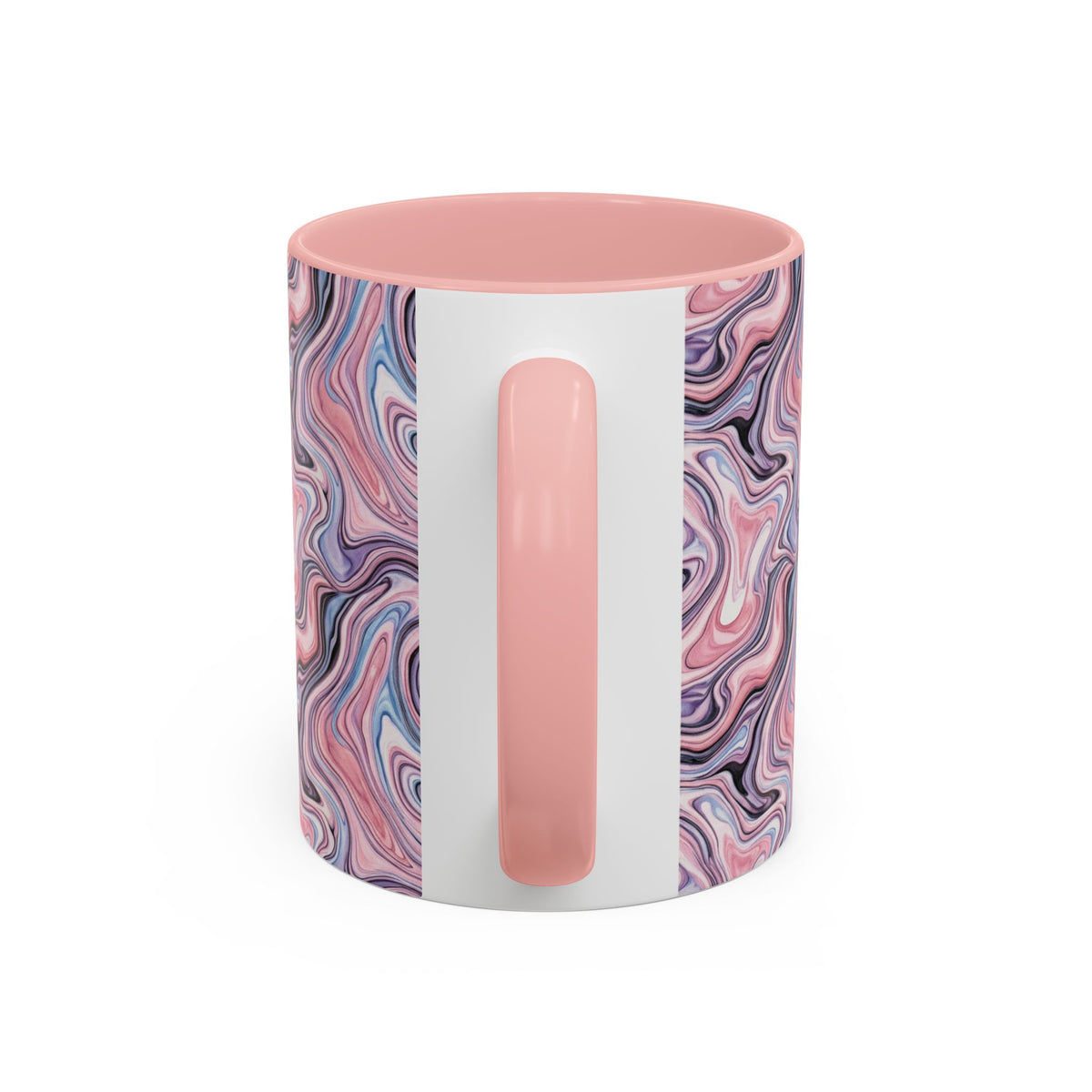 Pink Marble Swirl Accent Coffee Mug – 11/15oz