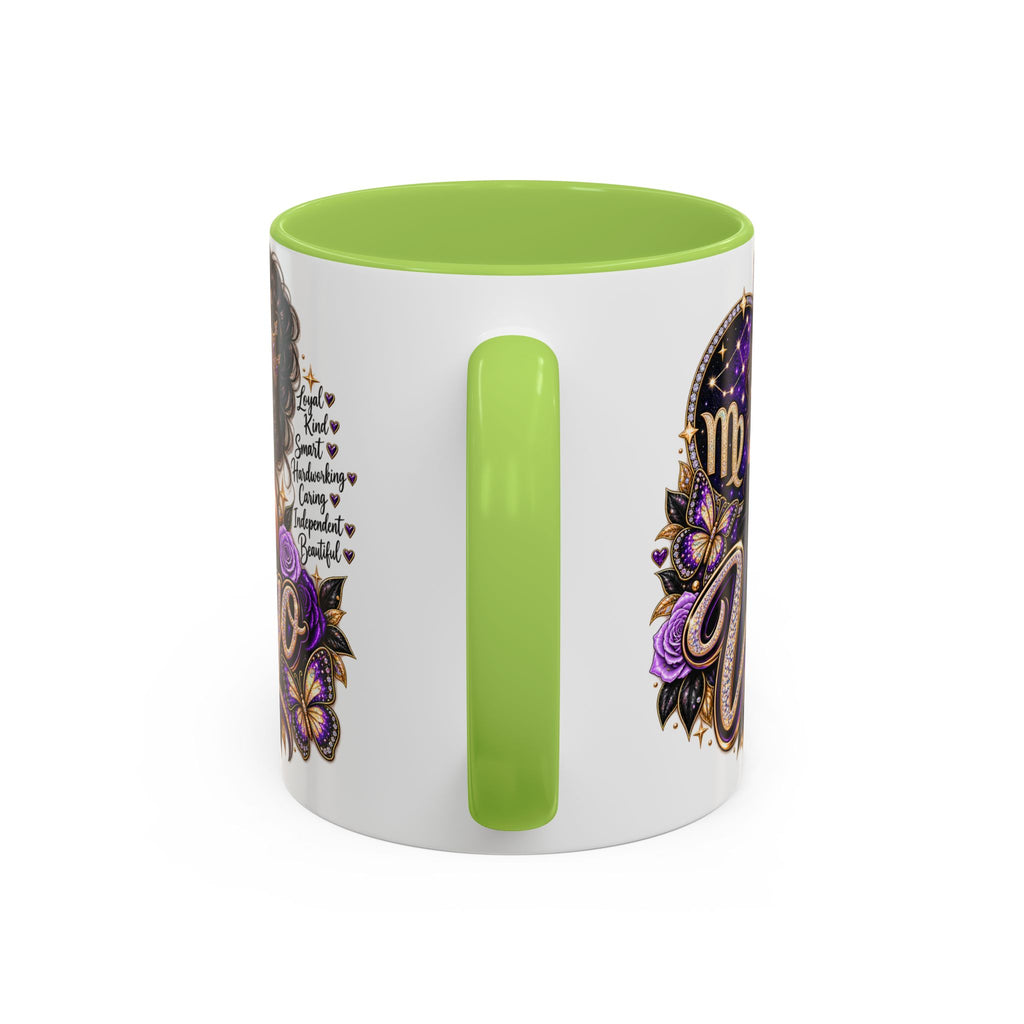 Virgo Zodiac Accent Coffee Mug — Purple Crowned Virgo Astrology Gift (11/15oz)