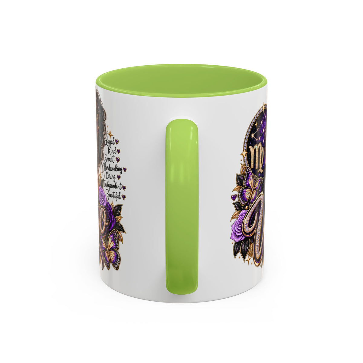 Virgo Zodiac Accent Coffee Mug — Purple Crowned Virgo Astrology Gift (11/15oz)