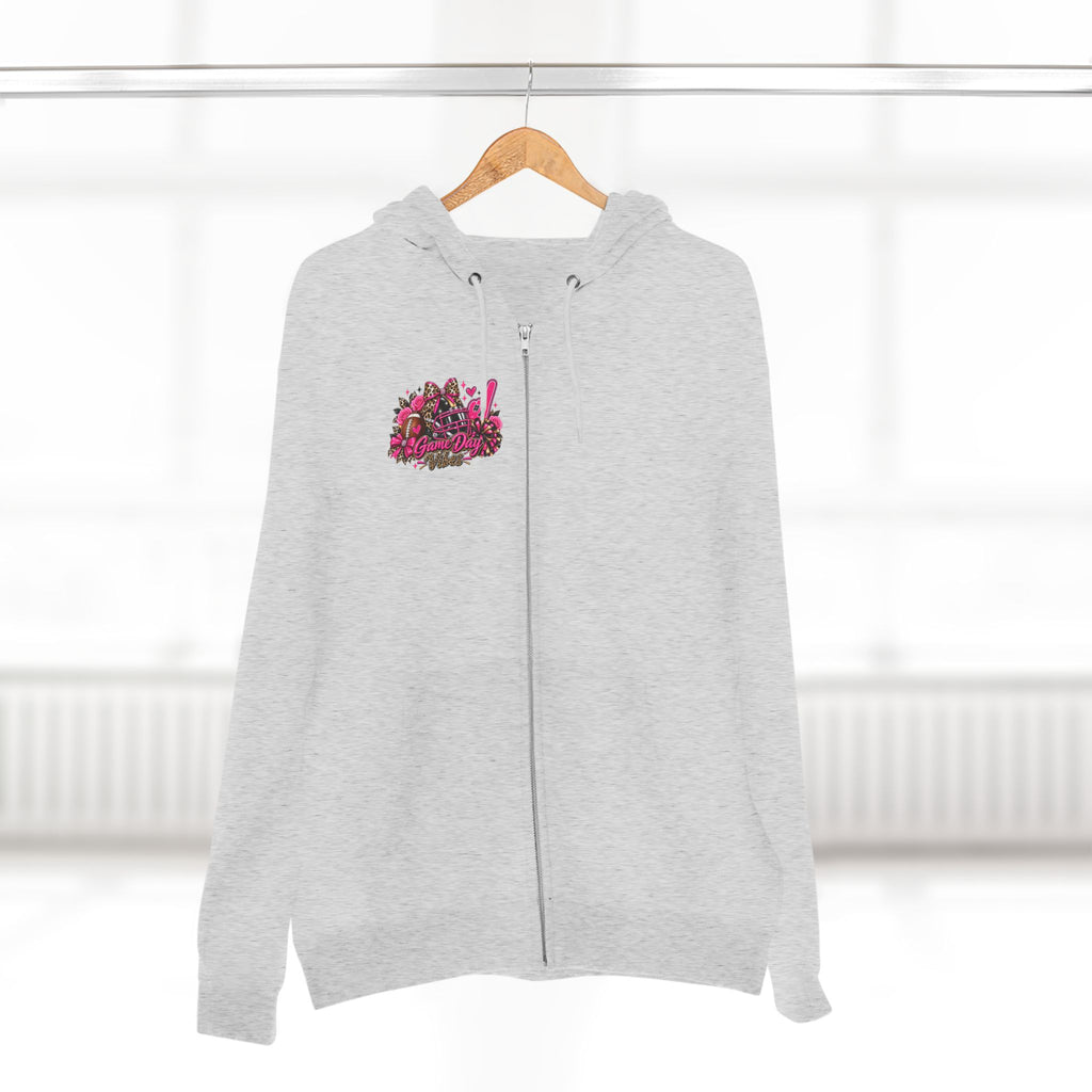 Game Day Pink Football Zip Hoodie