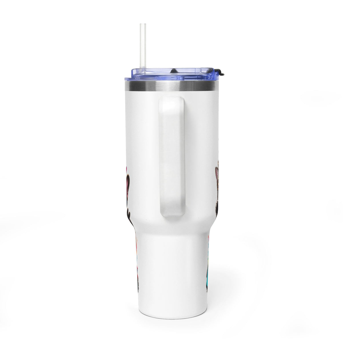 40oz Vacuum Tumbler — "Life is Better with Pets" Colorful Dog & Cat Travel Mug