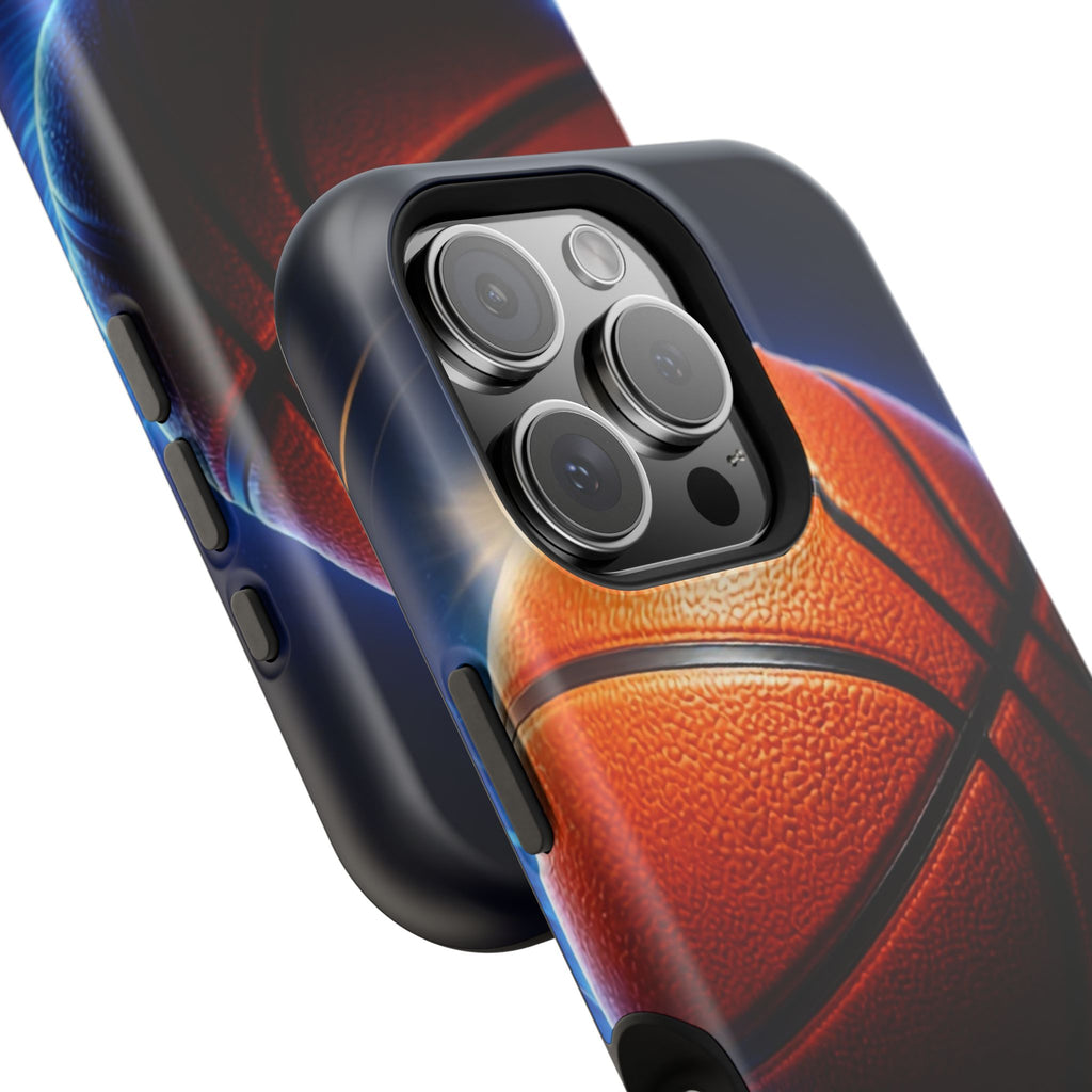 Basketball Magnetic Impact-Resistant Phone Case — Neon Court Design