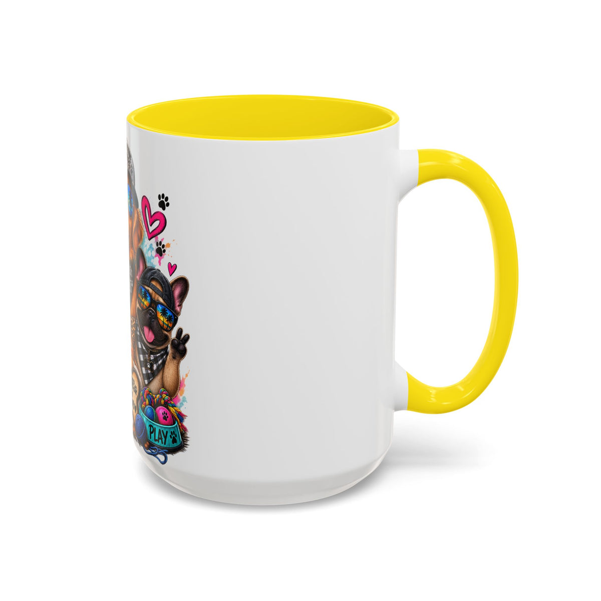 Coffee Mug — "Life is Better with Pets" Colorful Dog & Cat Paw-some Design (11/15 oz)