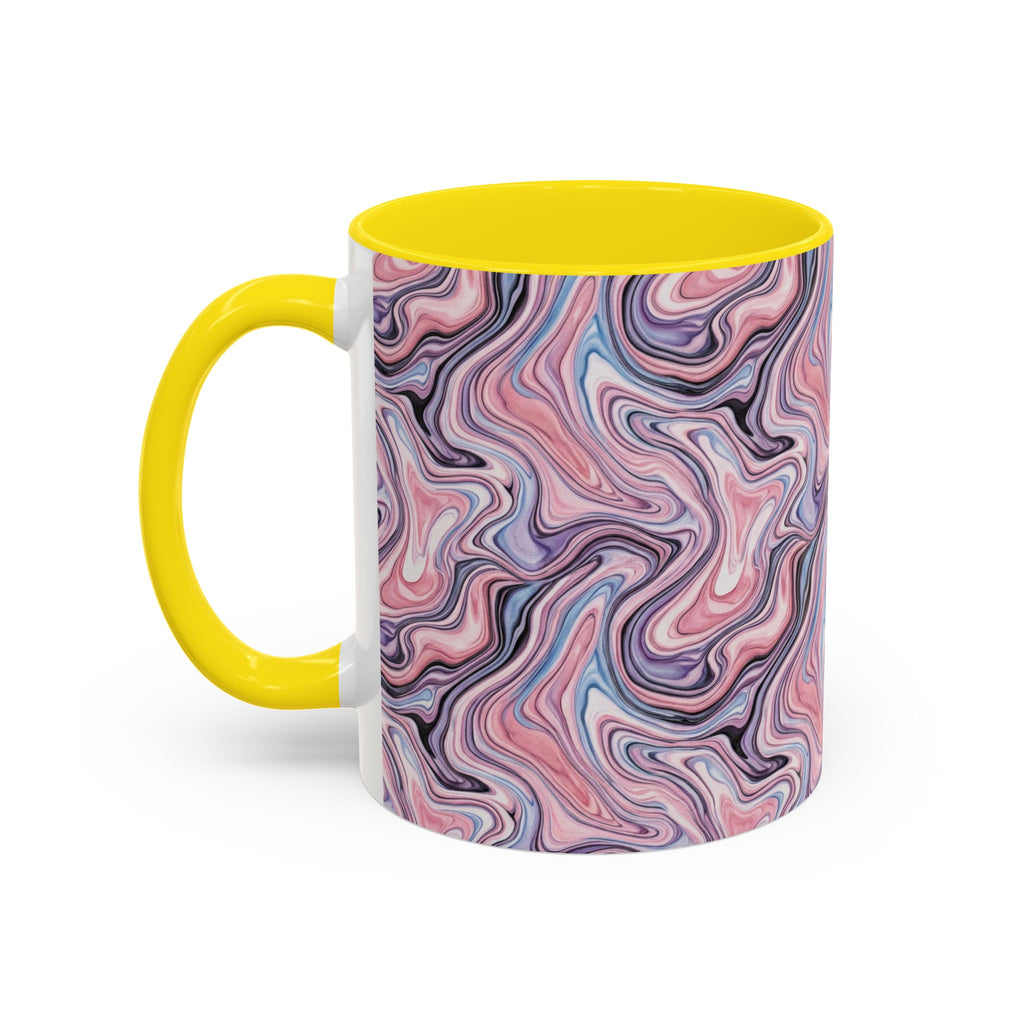 Pink Marble Swirl Accent Coffee Mug – 11/15oz