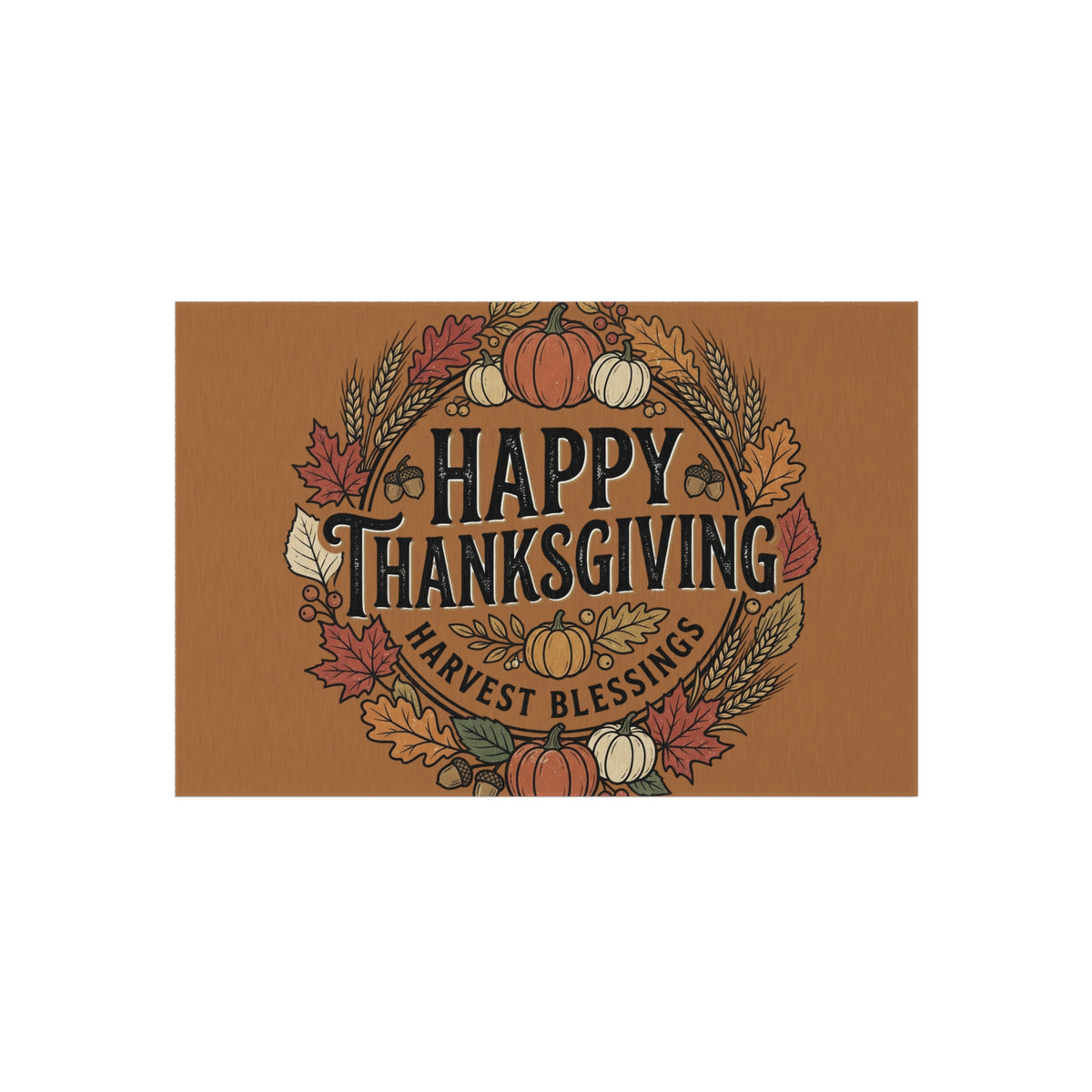 Happy Thanksgiving Outdoor Rug — Harvest Blessings Fall Doormat