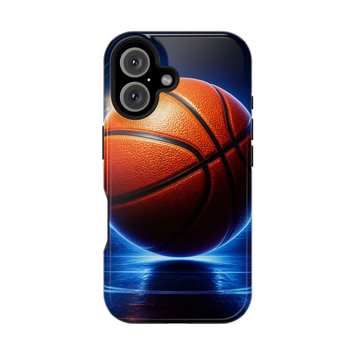 Basketball Magnetic Impact-Resistant Phone Case — Neon Court Design