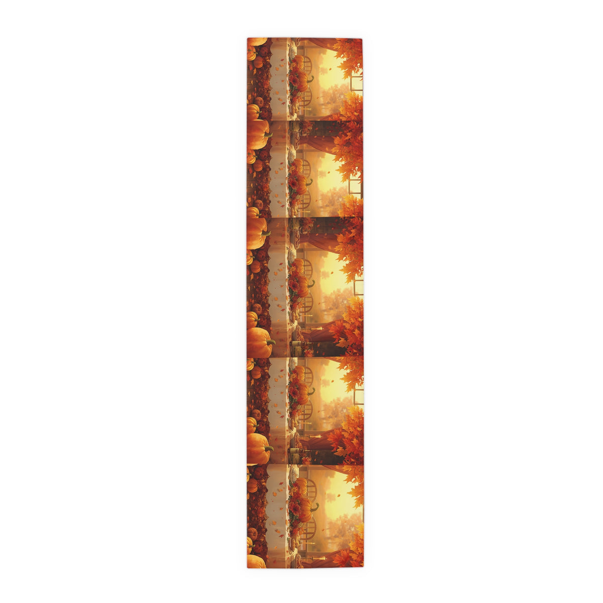 Autumn Pumpkin Farm Table Runner — Fall Harvest Thanksgiving Decor