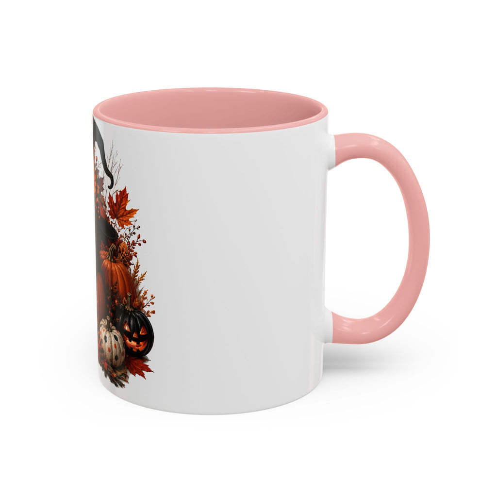 Halloween Black Cat Pumpkin Coffee Mug – Autumn Witch Hat Accent Mug (11/15oz)