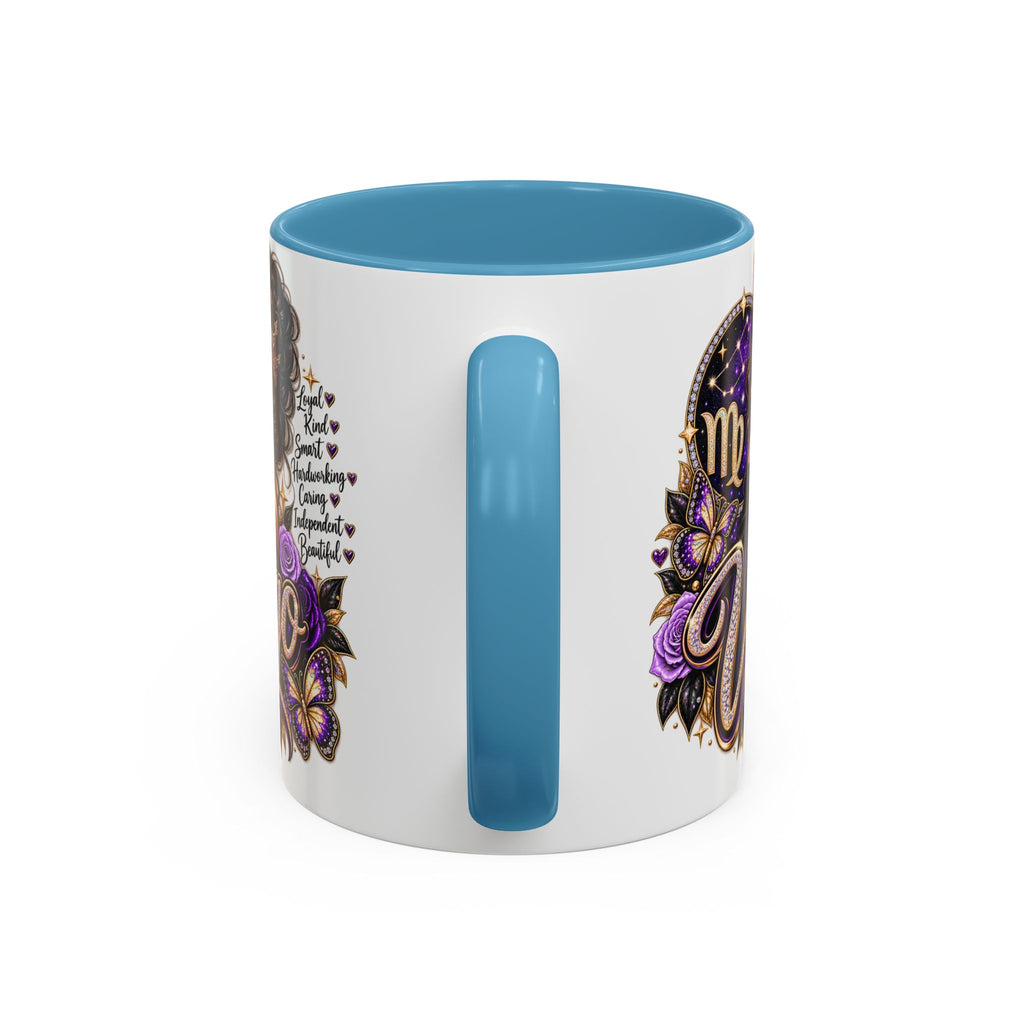 Virgo Zodiac Accent Coffee Mug — Purple Crowned Virgo Astrology Gift (11/15oz)