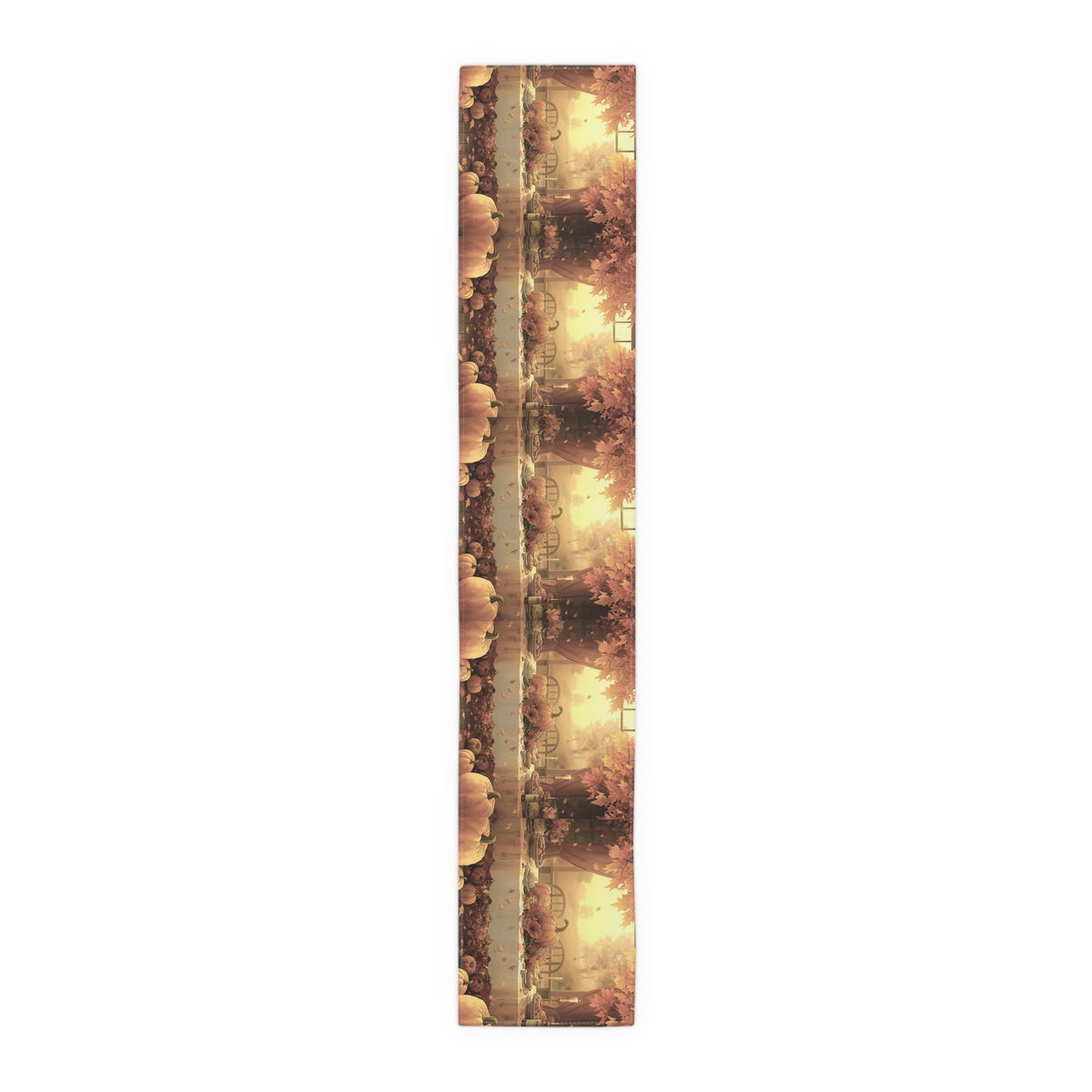 Autumn Pumpkin Farm Table Runner — Fall Harvest Thanksgiving Decor