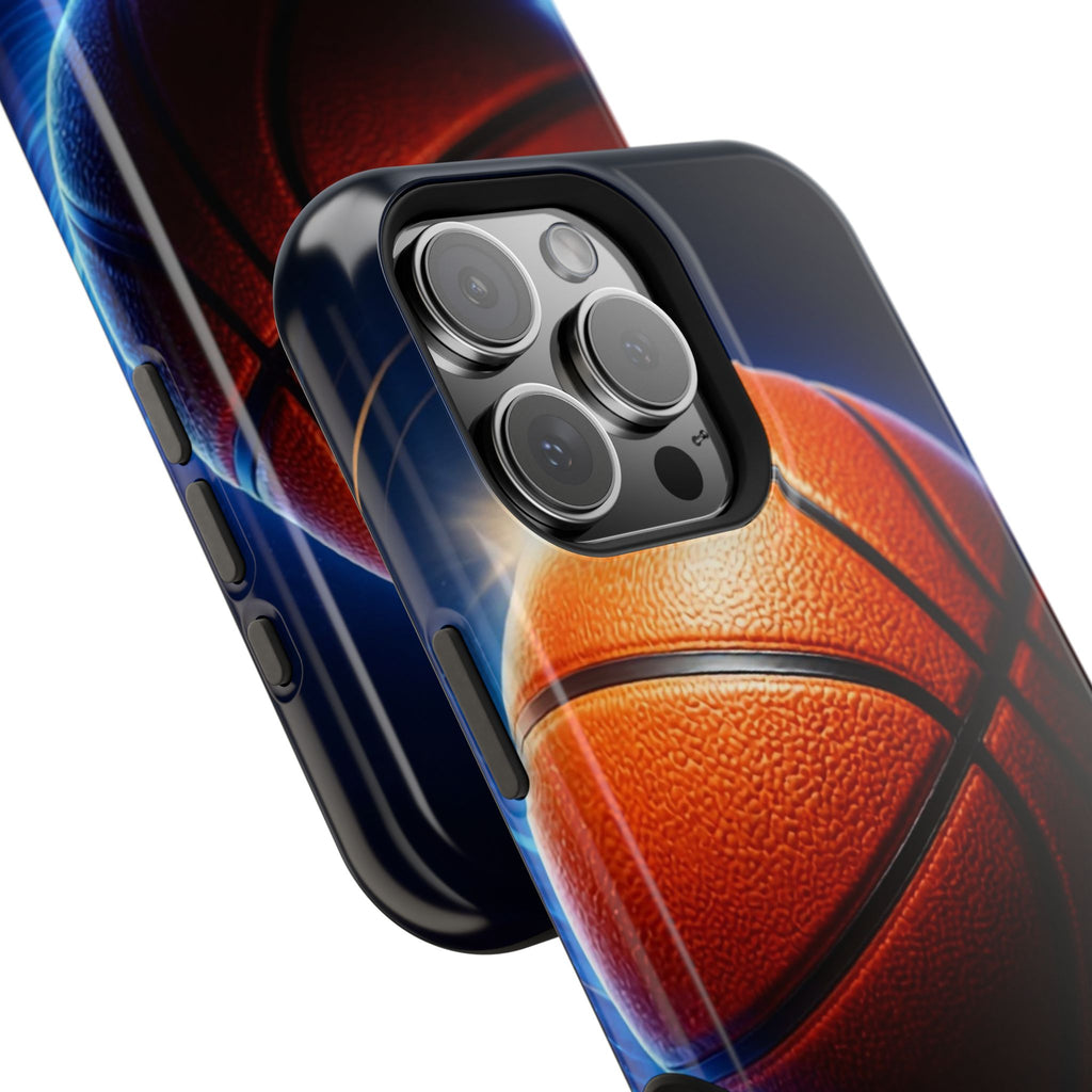 Basketball Magnetic Impact-Resistant Phone Case — Neon Court Design
