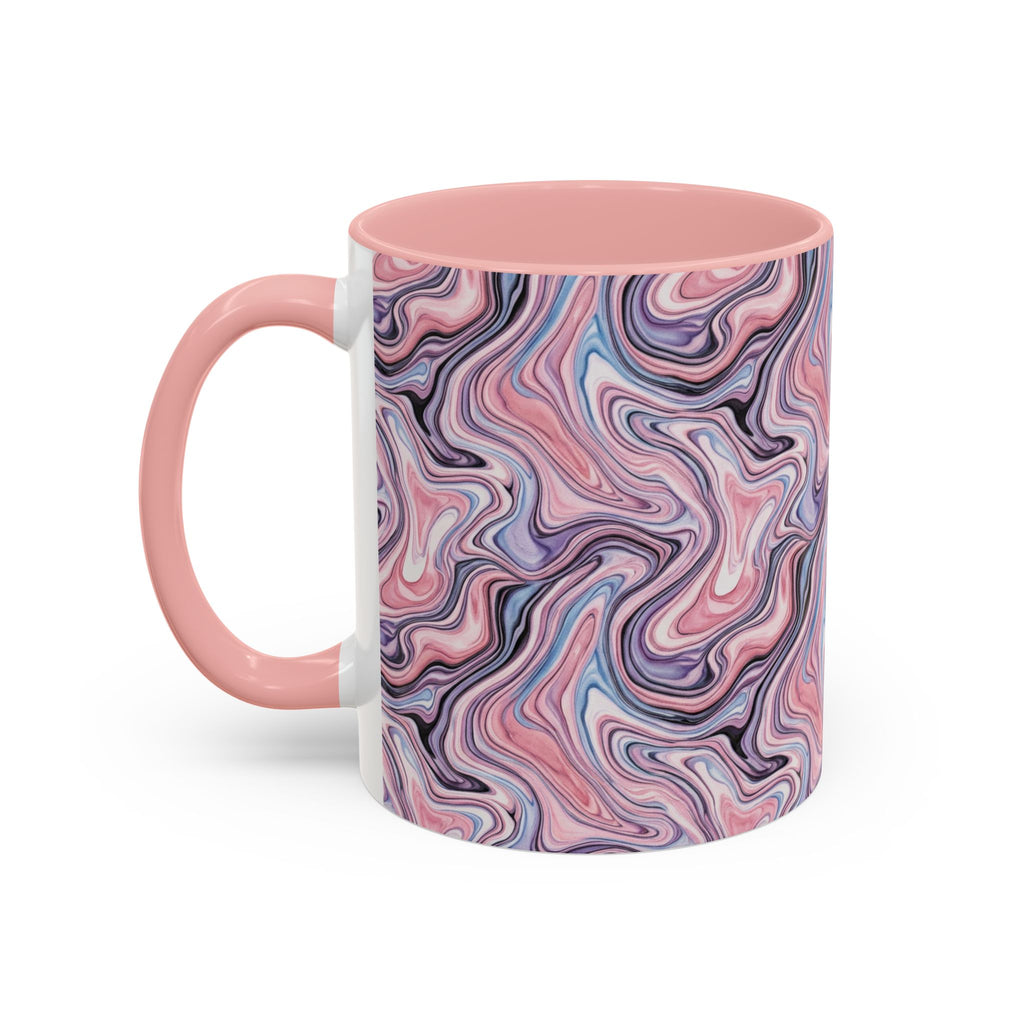 Pink Marble Swirl Accent Coffee Mug – 11/15oz