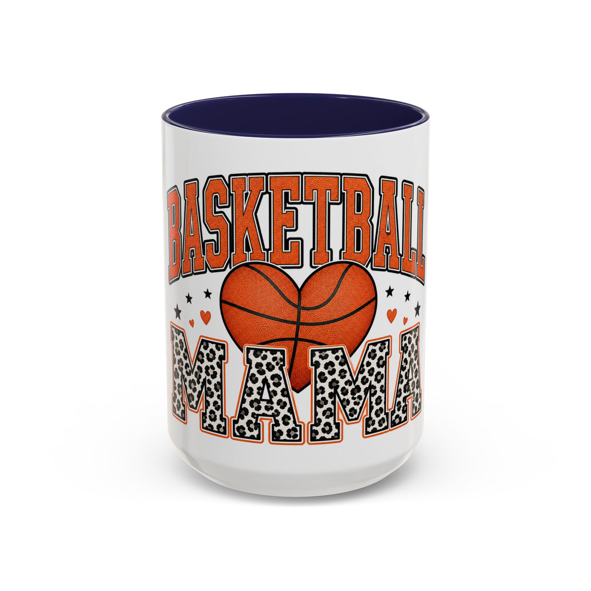 Basketball Mama Accent Coffee Mug – Leopard Print Hoop Mom Gift (11/15oz)