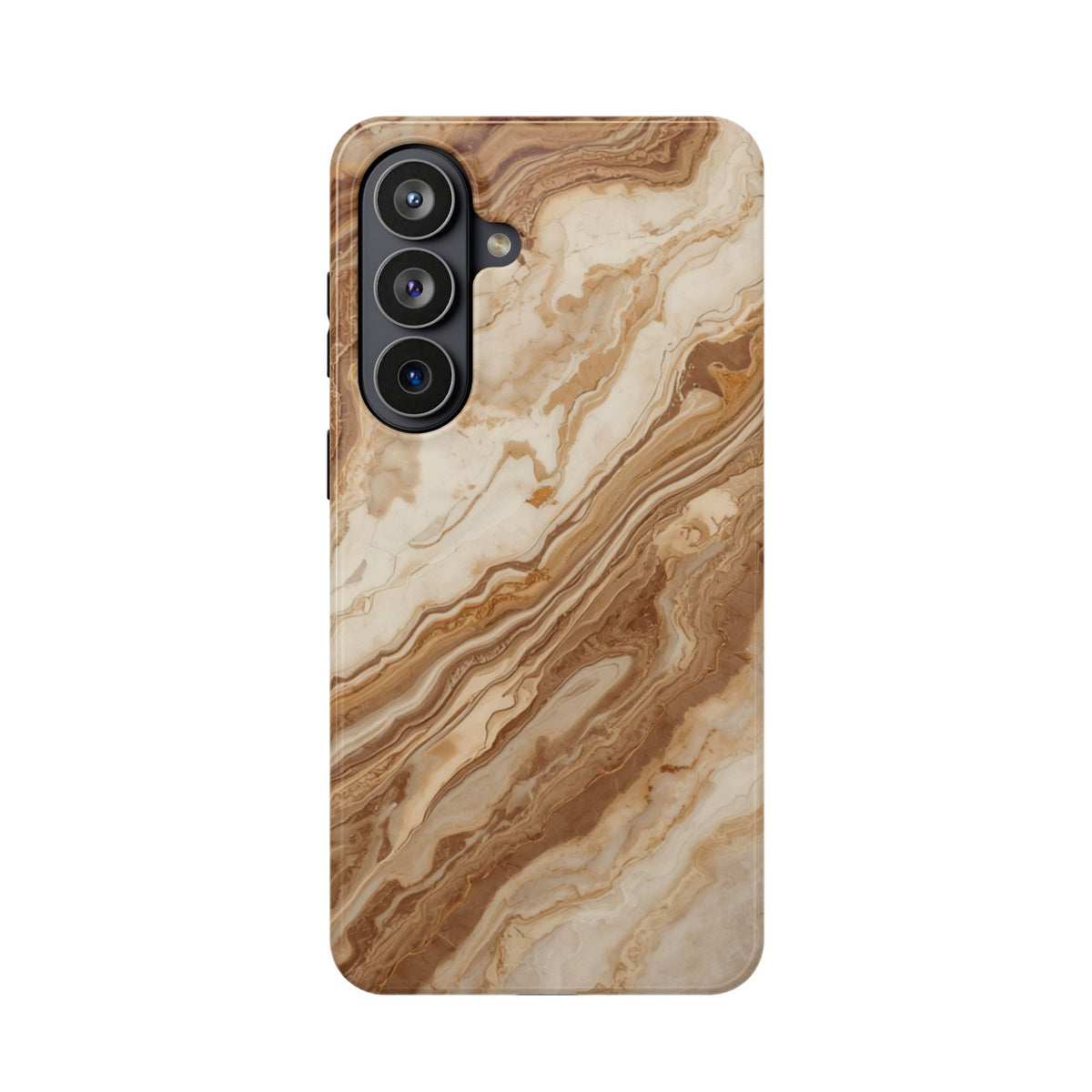 Magnetic Impact-Resistant Phone Case — Brown Marble Protective Cover