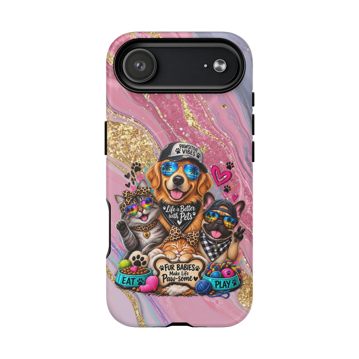 Tough Magnetic Case — Colorful ‘Life Is Better With Pets’ Dog & Cat Phone Cover