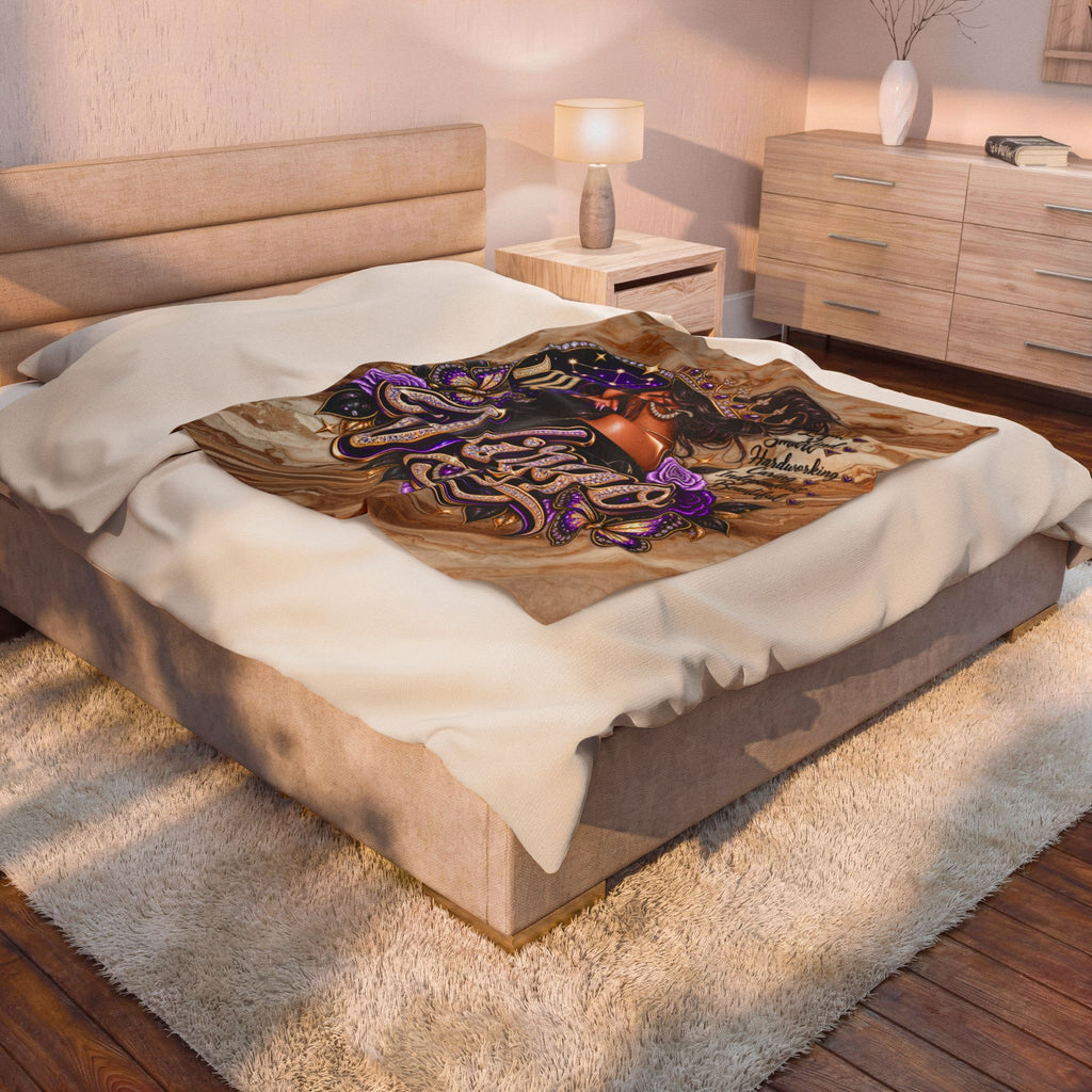 Virgo Zodiac Velveteen Plush Blanket — Astrology Sign Gift with 'Virgo' Script