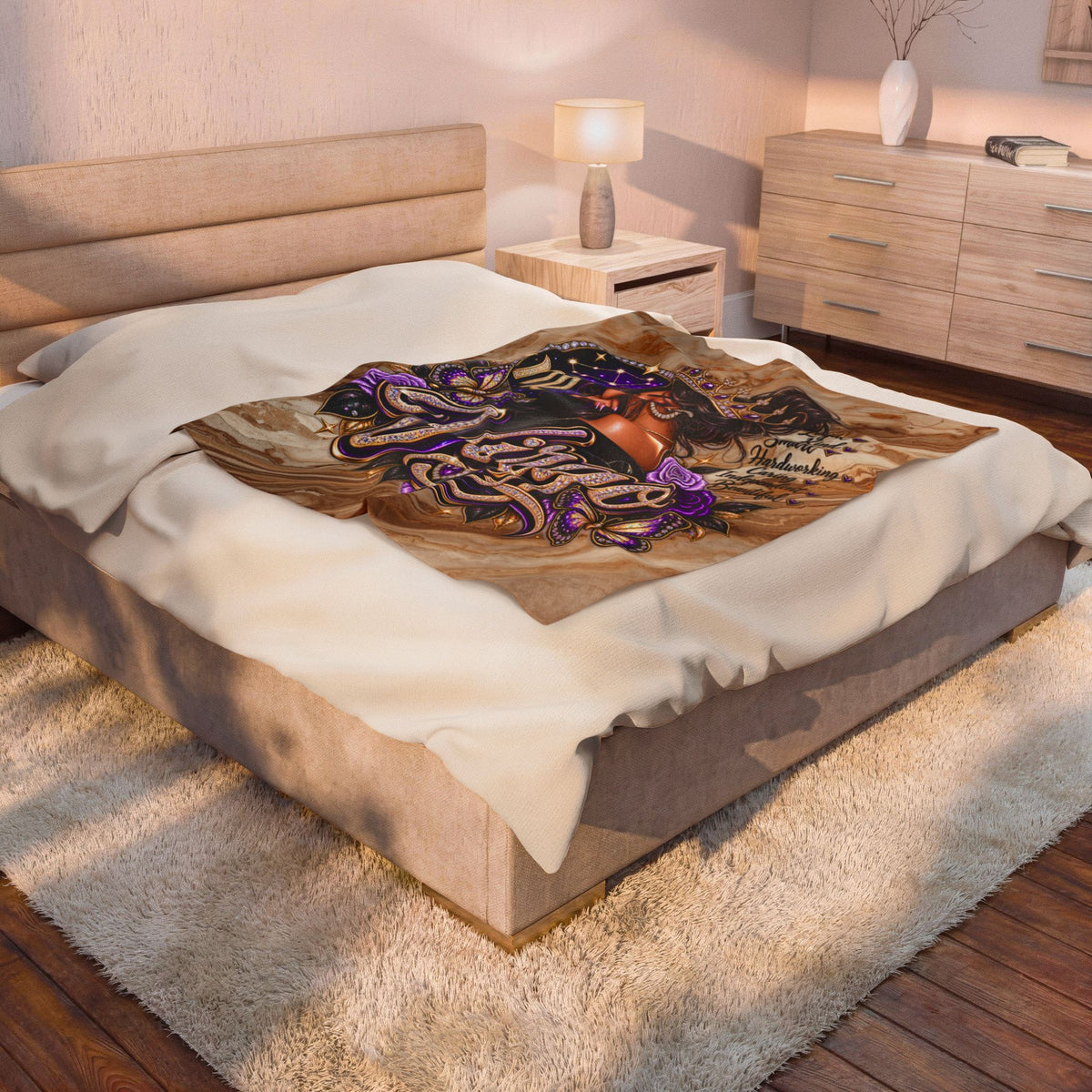 Virgo Zodiac Velveteen Plush Blanket — Astrology Sign Gift with 'Virgo' Script