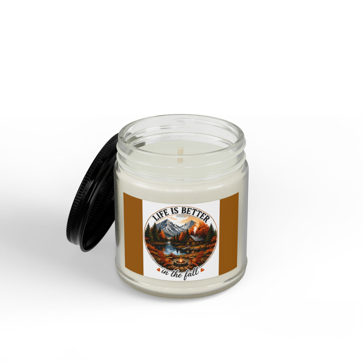 Fall Scented Soy Candle — "Life Is Better in the Fall" Amber Jar (4oz & 9oz)