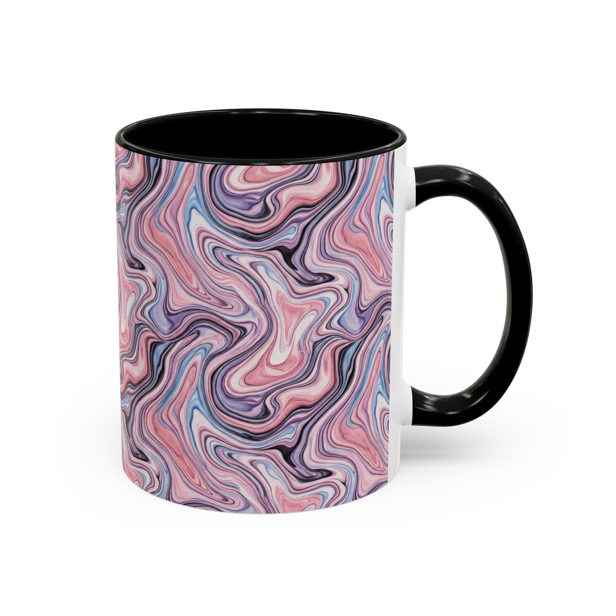 Pink Marble Swirl Accent Coffee Mug – 11/15oz