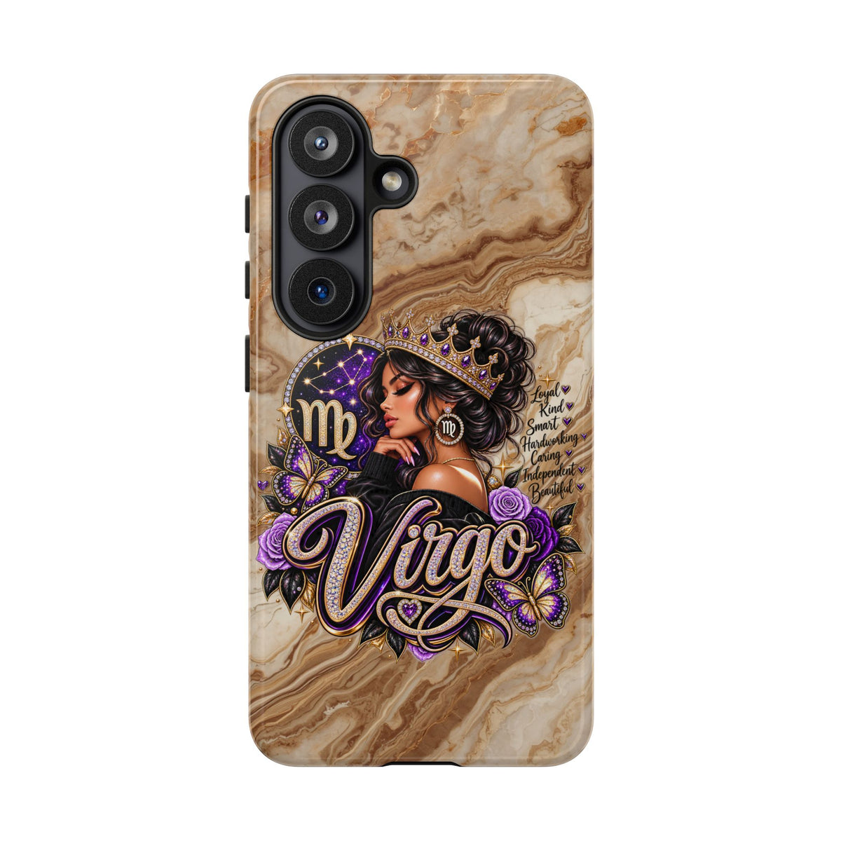 Virgo Zodiac Phone Case — Elegant Marble Astrological Design