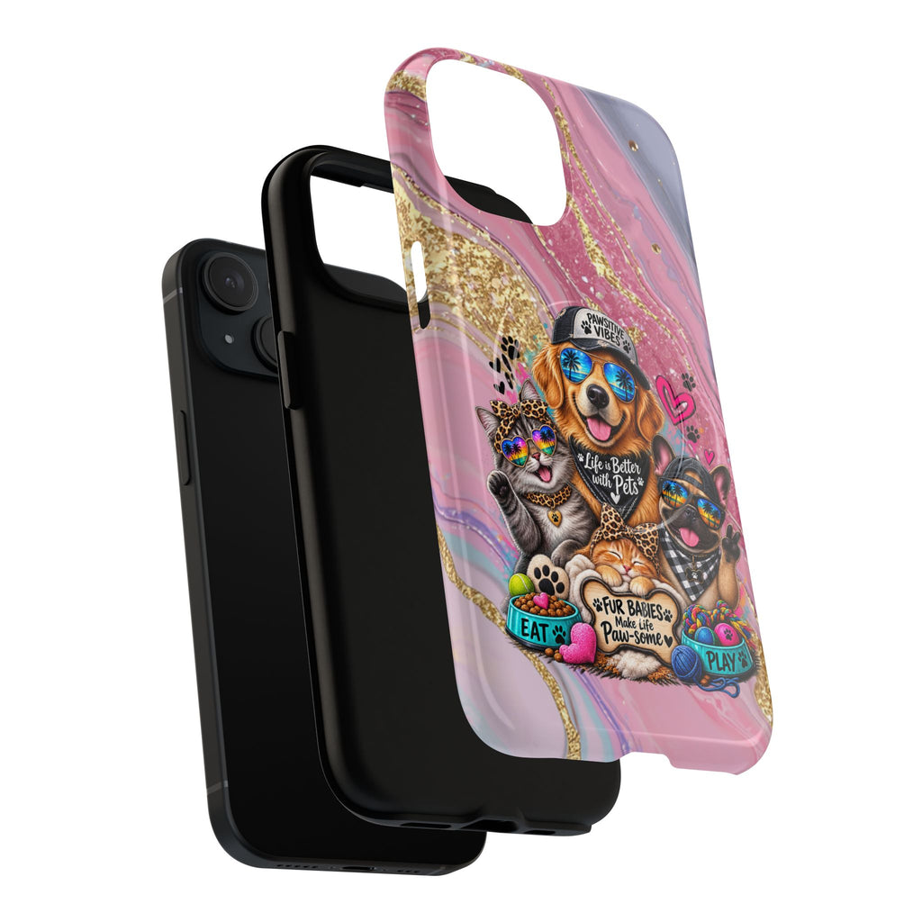 Tough Magnetic Case — Colorful ‘Life Is Better With Pets’ Dog & Cat Phone Cover