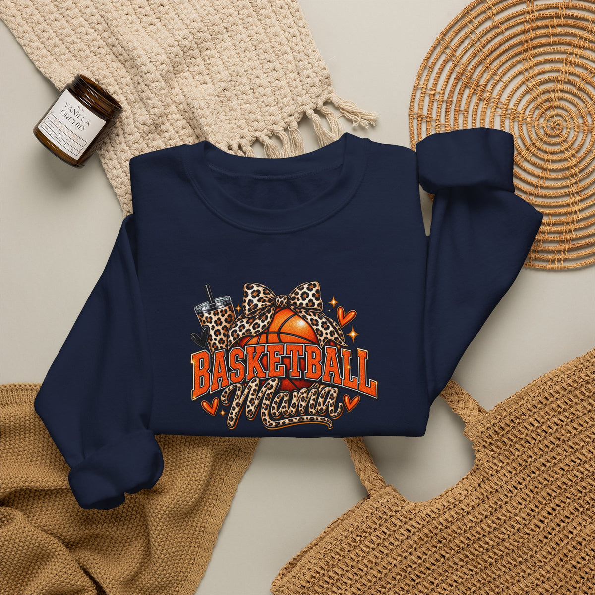 Basketball Leopard Print Crewneck Sweatshirt