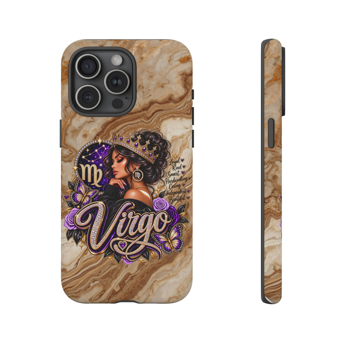 Virgo Zodiac Phone Case — Elegant Marble Astrological Design
