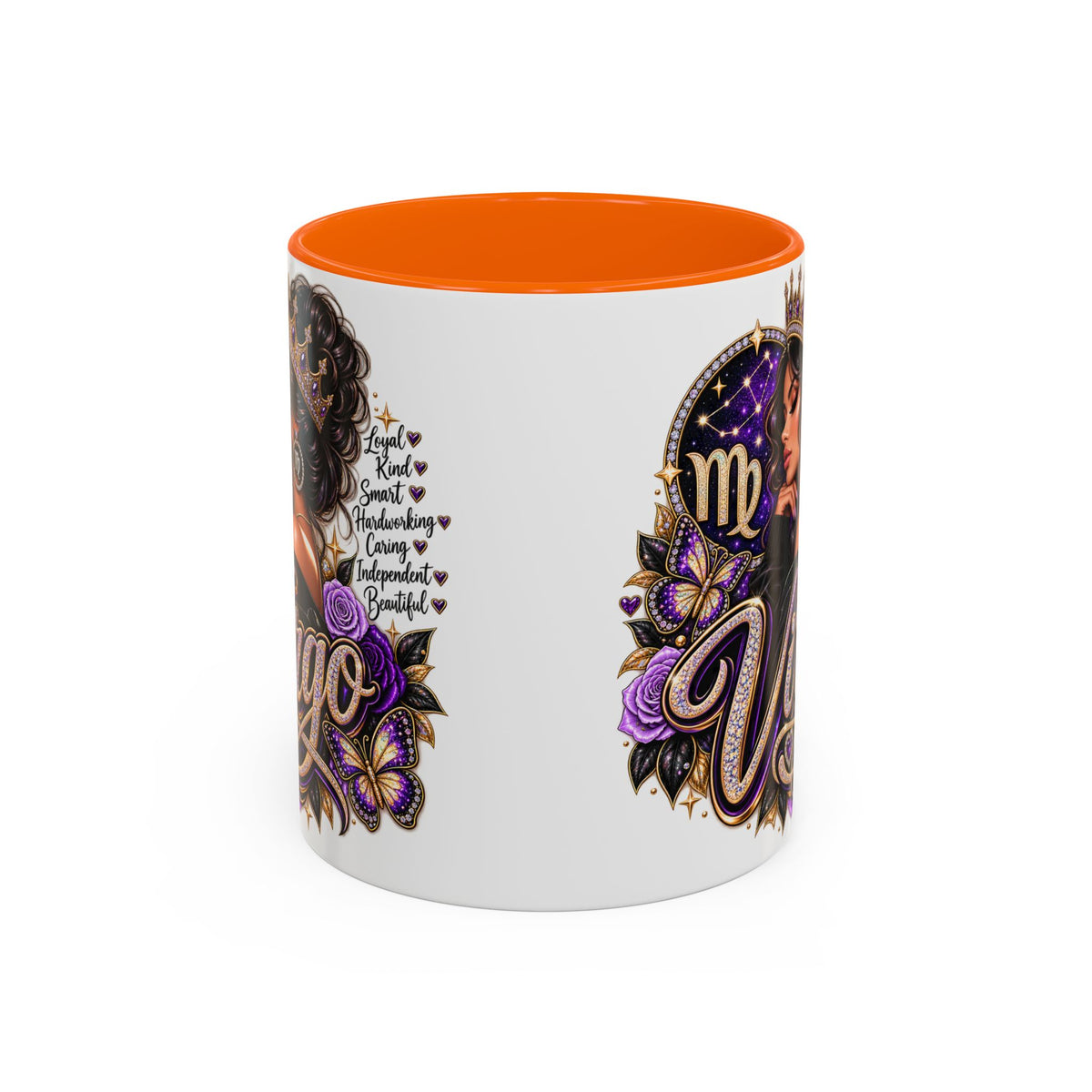 Virgo Zodiac Accent Coffee Mug — Purple Crowned Virgo Astrology Gift (11/15oz)