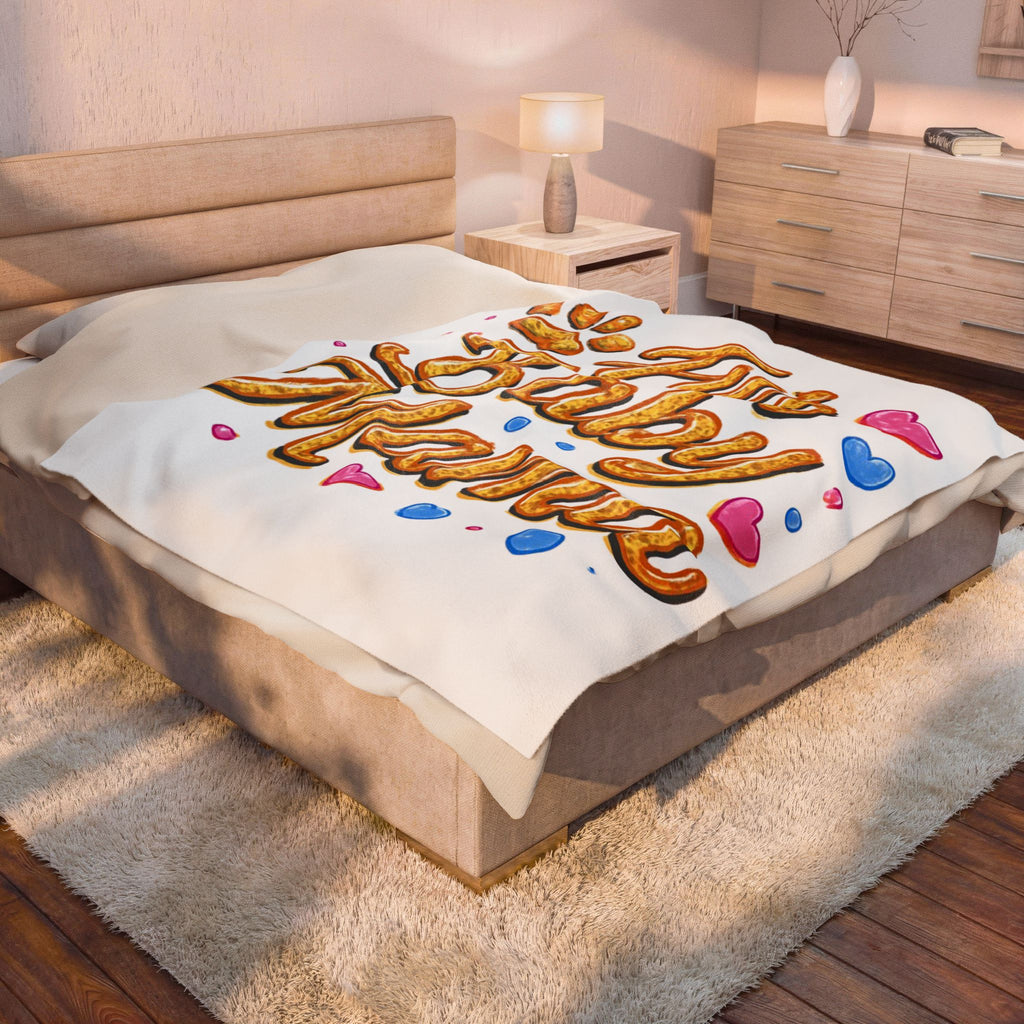 Velveteen Plush Blanket — "Fur Baby Mama" Cozy Pet Lover Throw