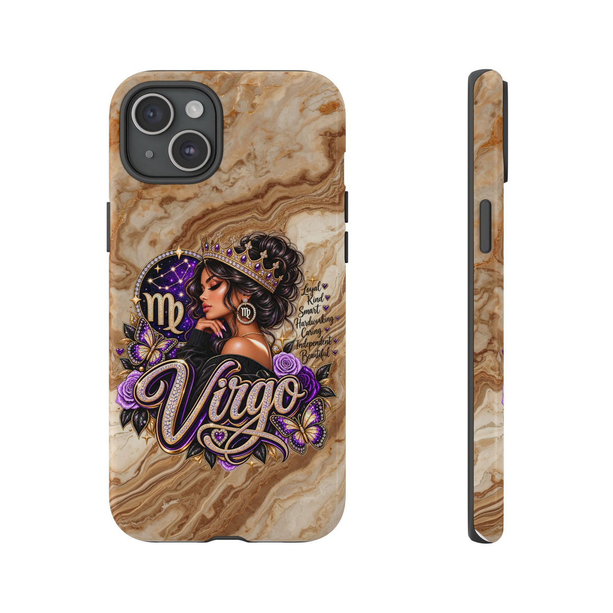 Virgo Zodiac Phone Case — Elegant Marble Astrological Design