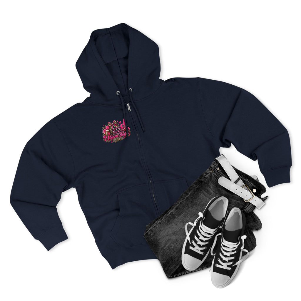 Game Day Pink Football Zip Hoodie