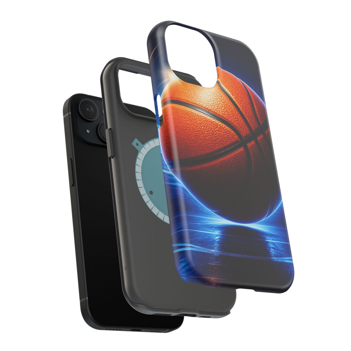 Basketball Magnetic Impact-Resistant Phone Case — Neon Court Design